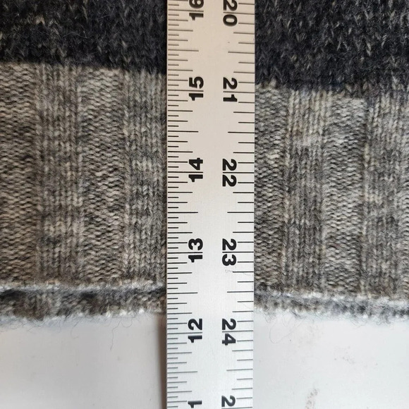 DENHAM Men's Merino Wool Alpaca Mock Neck Striped Sweater Gray‎ Blue EU Size M - Picture 10 of 10